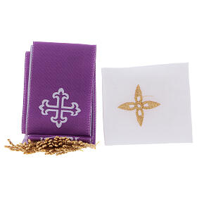 Estuche para viático para celebraciones de cuero verdadero con cremallera interior jacquard rojo s4