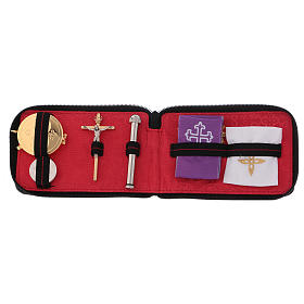 Portaviatico per celebrazioni in vera pelle  con zip interno jacquard rosso s3