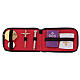Leather case with zipper and red Jacquard lining for mass kit s3