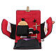 Black leather mass kit case with snap fastener and shoulder belt s1