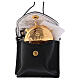 Pyx set with black leather bag, with button and string s3