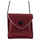 Red leather bag with black button and fabric string for mass kit s1