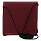 Red leather bag with black button and fabric string for mass kit s5