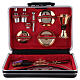 Mass kit in plastic case with metal and leather insets red satin lining s1