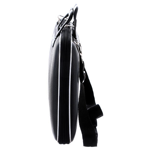 Artificial leather computer bag with adjustable shoulder belt grey lining and mass kit 7