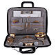 Artificial leather computer bag with adjustable shoulder belt grey lining and mass kit s2
