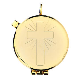 Pyx set with blue damask bag, IHS symbol