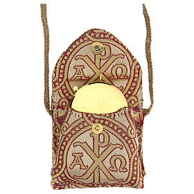 Étui Chi-Rho tissu brocart ivoire avec pierres