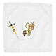 Chi-Rho burse in ivory brocaded fabric with stones s3