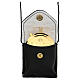 Pyx in 24K golden brass with black leather case, IHS symbol s1