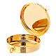 Pyx in 24K golden brass with black leather case, IHS symbol s3