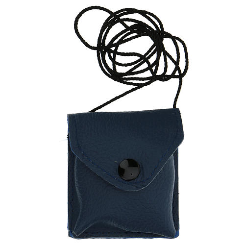 Borsetta portateca pelle blu con teca IHS ottone dorato 24k 4