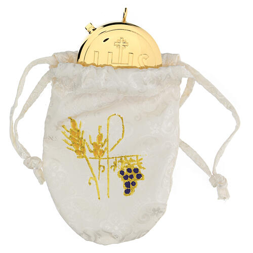 White damask burse Chi-Rho and grapes 1