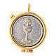 Round white burse for Viaticum with golden decoration s2