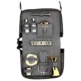 Leather shoulder bag with travel mass kit 6x10x4 in