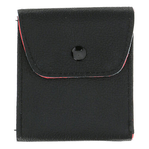 Eucharist set with case in black leather, lined with red jacquard fabric 7