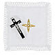 Eucharist set with case in black leather, lined with red jacquard fabric s4
