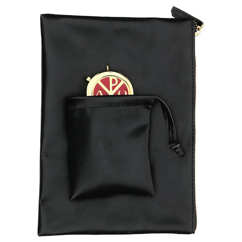 Stole and pyx burse in black artificial leather 1