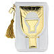 White artificial leather burse with golden details s7