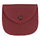 Rosary case in bordeaux leather, made in Italy s1