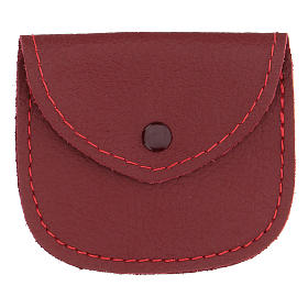 Portarosario vera pelle bordeaux made in Italy
