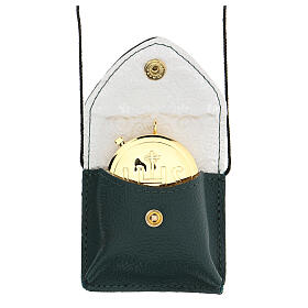 Pyx with green leather bag