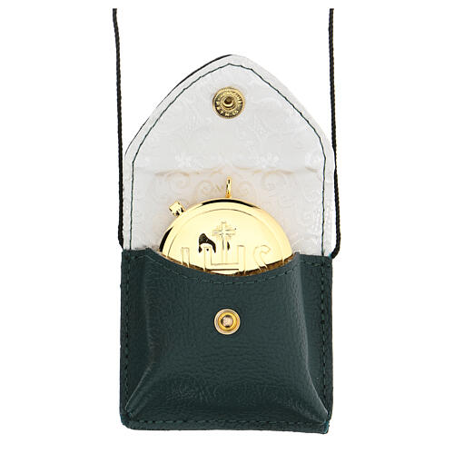 Pyx with green leather bag 1