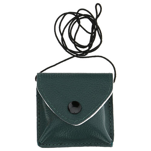 Viaticum burse with string dark green leather 5