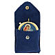 Blaues Viaticum-Etui aus Wildleder mit Versehpatene mit Platte der Heiligen Familie s1