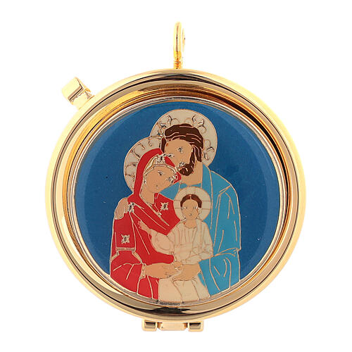 Pyx with blue suede bag and Holy Family decoration 2