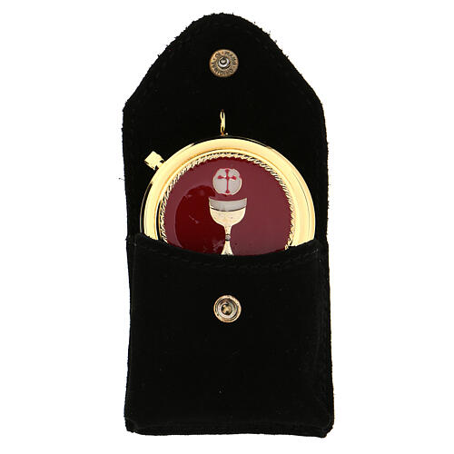 Pyx with black suede bag and decoration 1
