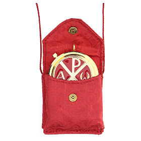 Pyx with red jacquard bag and decoration
