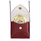 Burgundy leather burse with decorated pyx s1