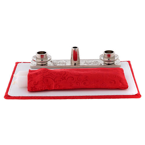 Bolsa para sacerdote celebração modelo pasta de portátil mini interior jacquard vermelho 6