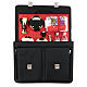 Messtasche, Modell "24 h", aus schwarzem Kunstleder, rotes Innenfutter s1