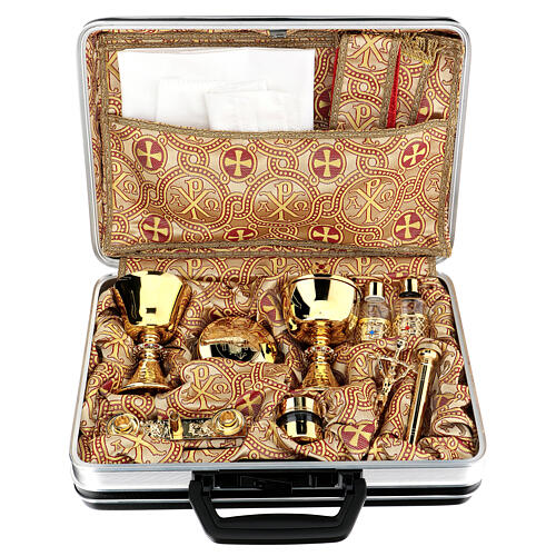 ABS travel mass briefcase with brocade lining and complete kit 1