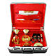 ABS briefcase with red Jacquard lining and travel mass kit s1