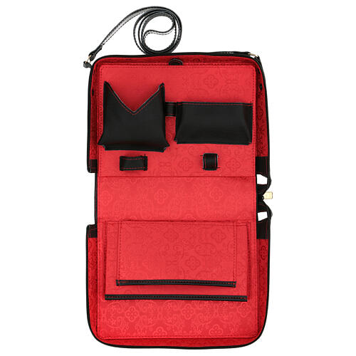 Mass kit with leather case, red jacquard fabric 8