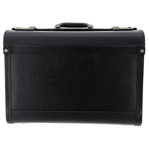 Travel bag in black faux leather and satin 13