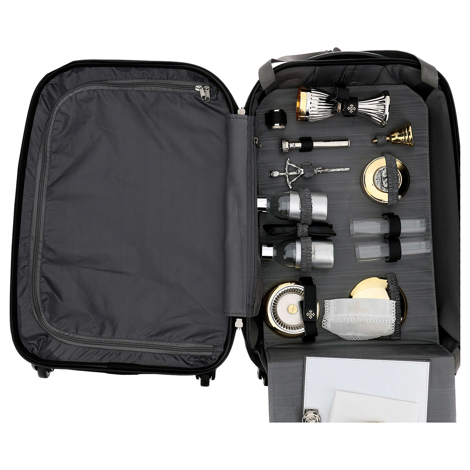 Mass kit suitcase, lined with grey jacquard fabric online sales on