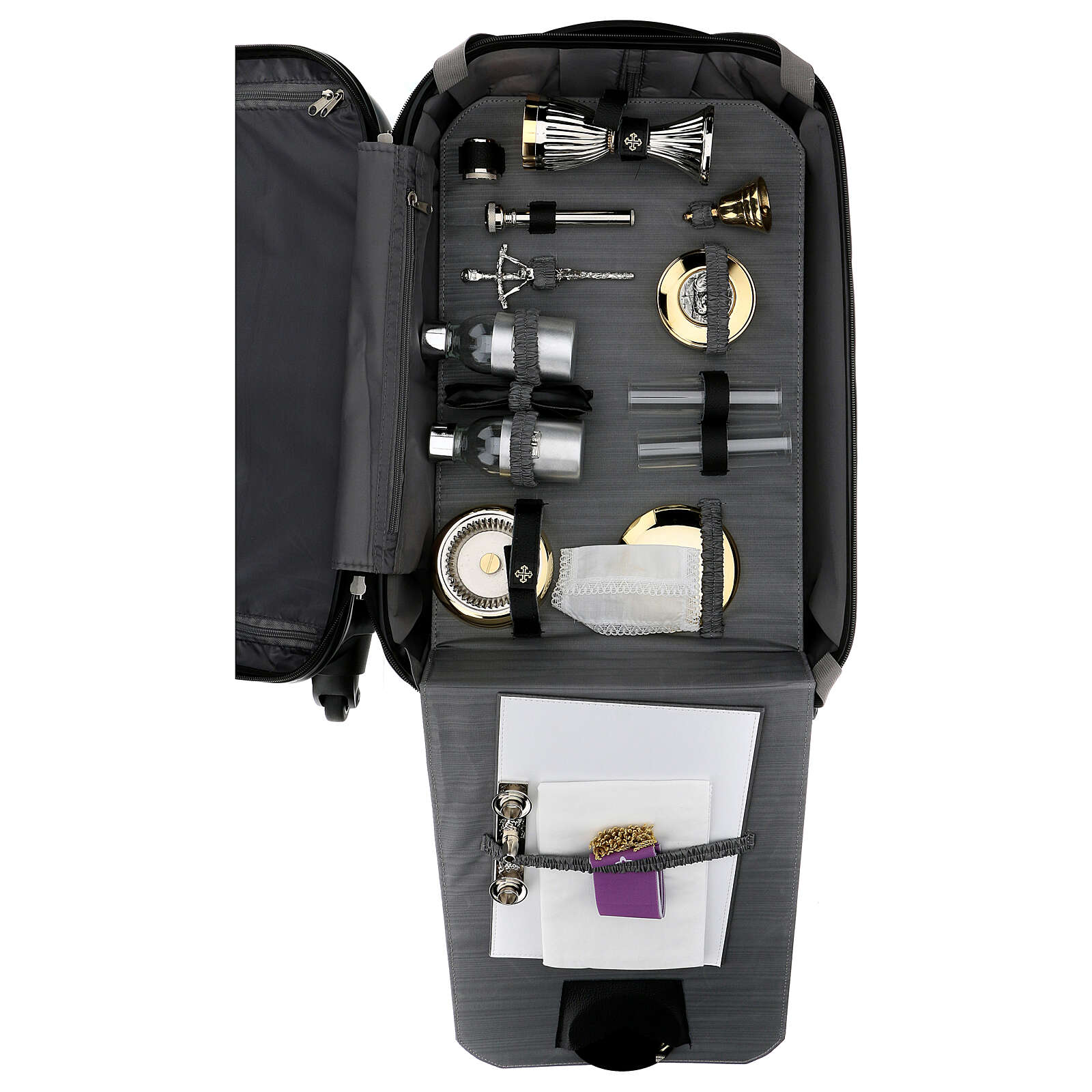 Mass kit suitcase, lined with grey jacquard fabric online sales on