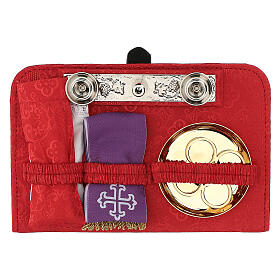 Mass kit leather bum bag, lined with red satin s3