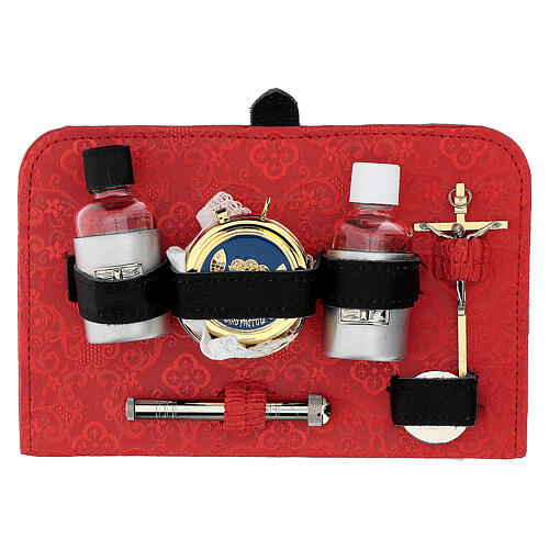 Mass kit leather bum bag, lined with red satin 2