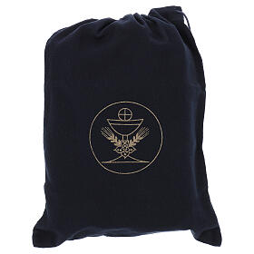 Mass kit leather bag, lined with blue satin s9