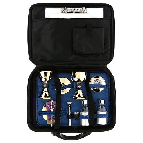 Borsa per celebrazione interno in jacquard blu 1