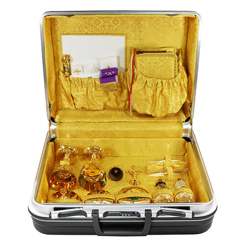 Travel mass kit case of ABS with yellow Jacquard lining 1