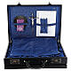 Briefcase with blue satin embroidered lining, travel mass kit s3