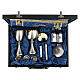 Briefcase with blue satin embroidered lining, travel mass kit s4