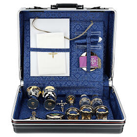 Malas de Celebração: Mala com conjunto para celebração eucarística em material ABS e cetim azul