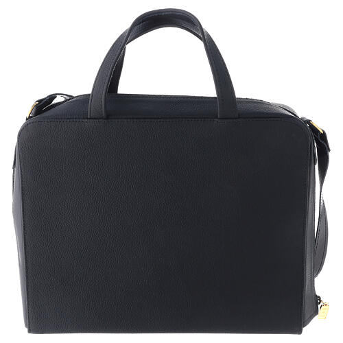 Leather bag with travel mass kit handles and shoulder belt 14